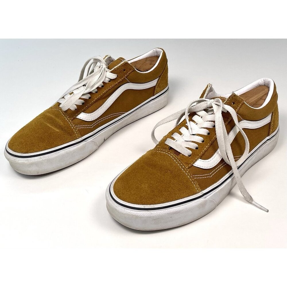 VANS Old Skool Mens 8.5 Womens 10 Mustard Yellow Ochre White Skate SHOES 500714